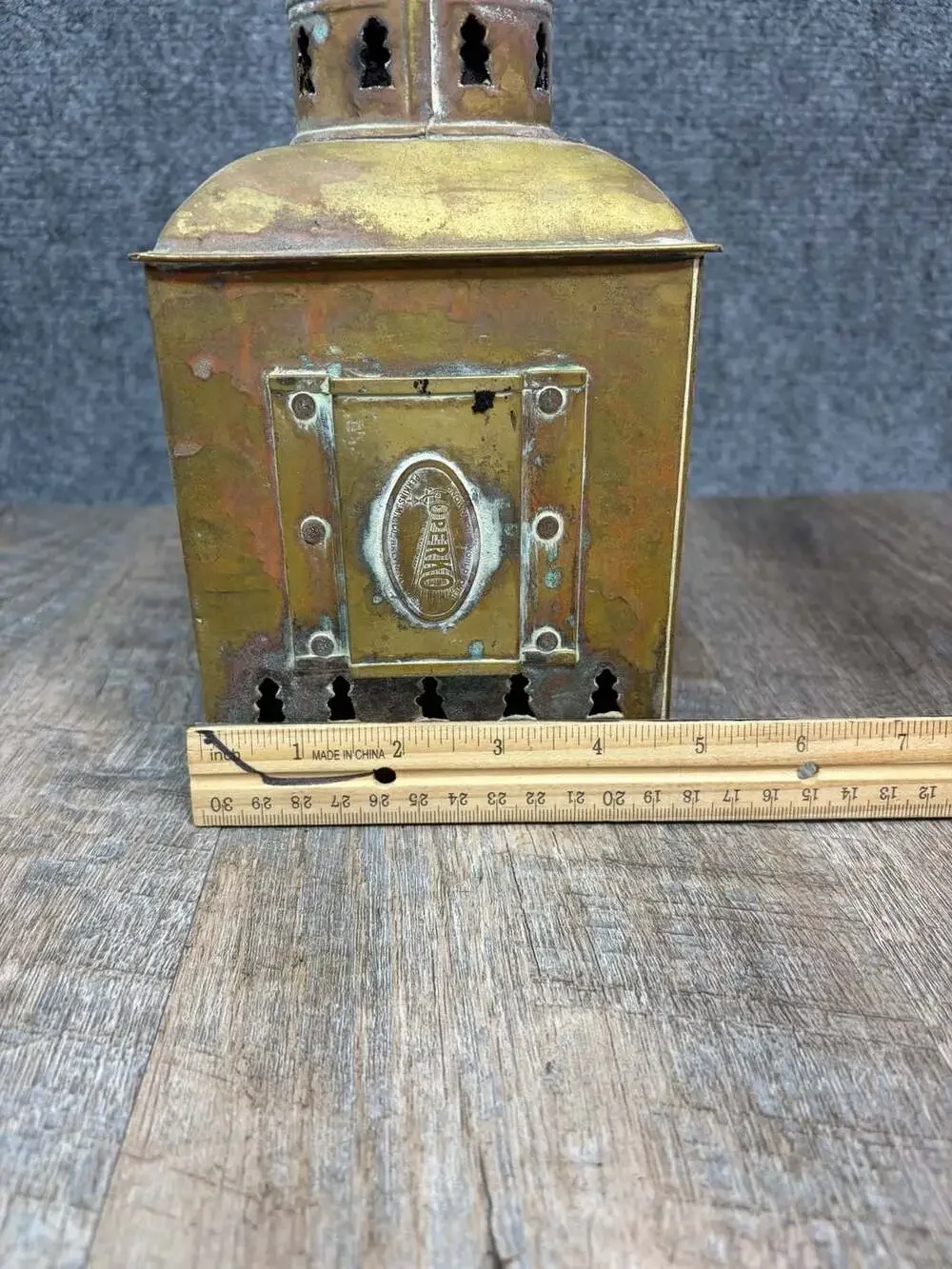 ANTIQUE BRASS PERKO SHIP MARINE NAUTICAL DE-LITE RED GREEN LIGHT LANTERN PATINA